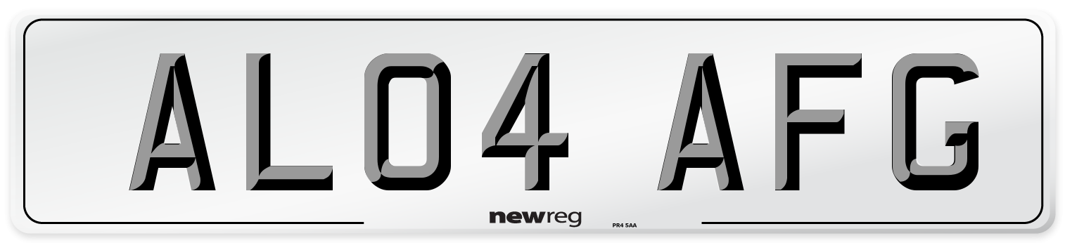 AL04 AFG Number Plate from New Reg